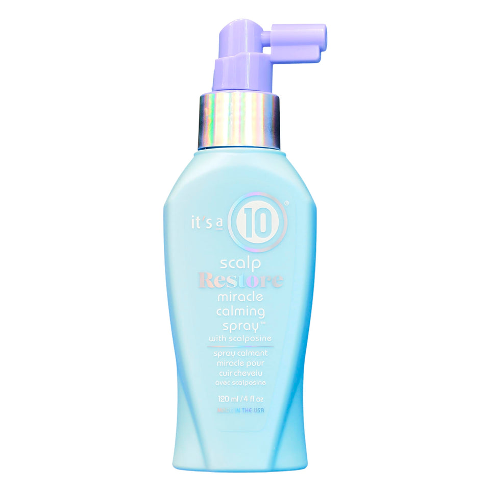It's a 10 Haircare Scalp Restore Miracle Calming Spray bottle for refreshing scalp comfort.