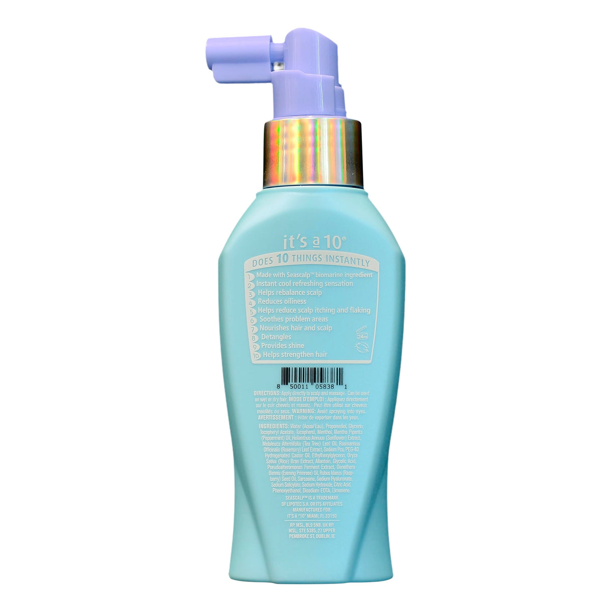 Fine mist from It's a 10 Spray delivers even application for easy use.