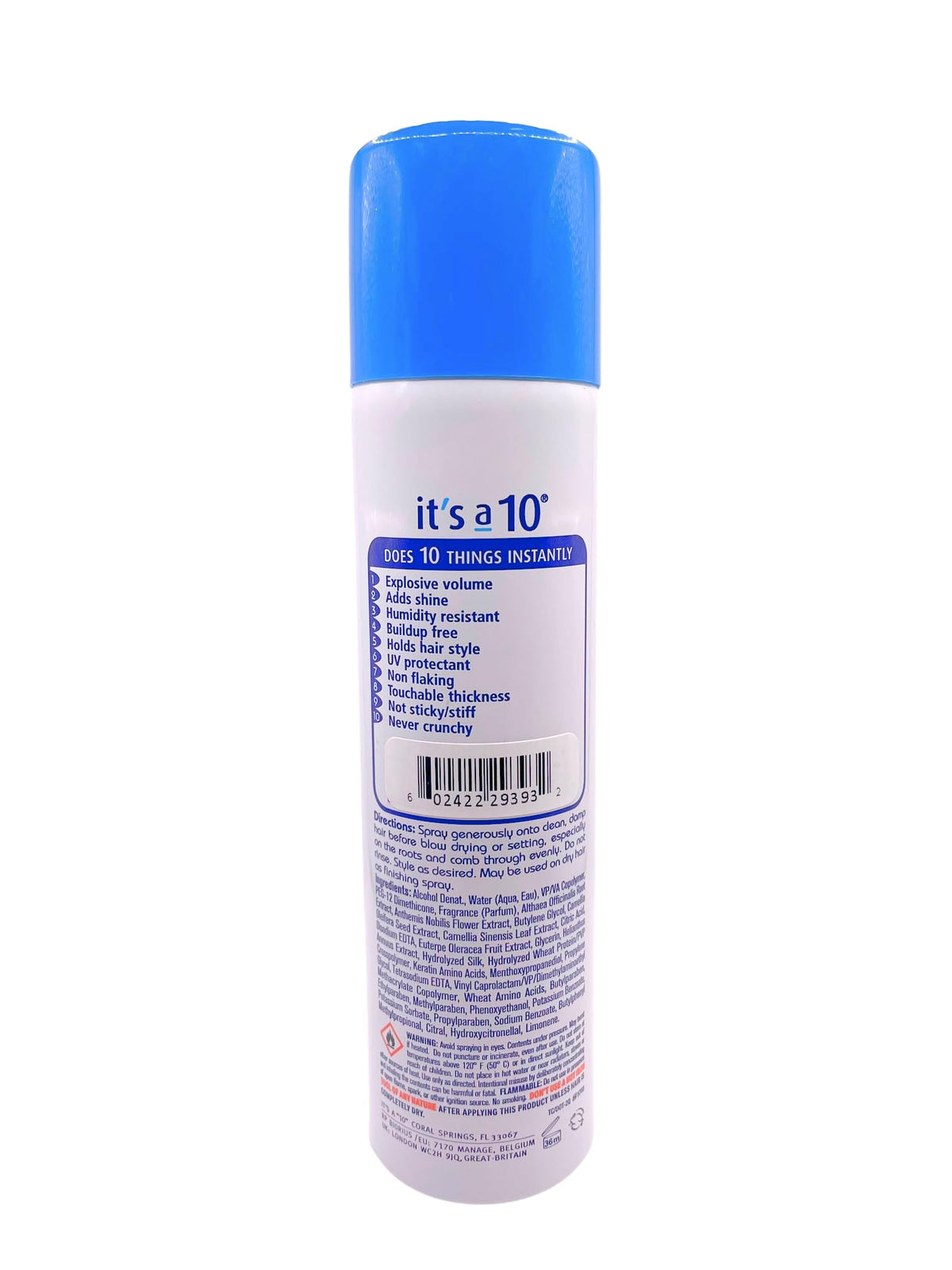 It's A 10 Miracle Blowdry Volumizer bottle application shows even distribution and frizz control.