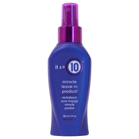 Its a 10 Miracle Leave-In bottle front, delivering frizz control and shine.