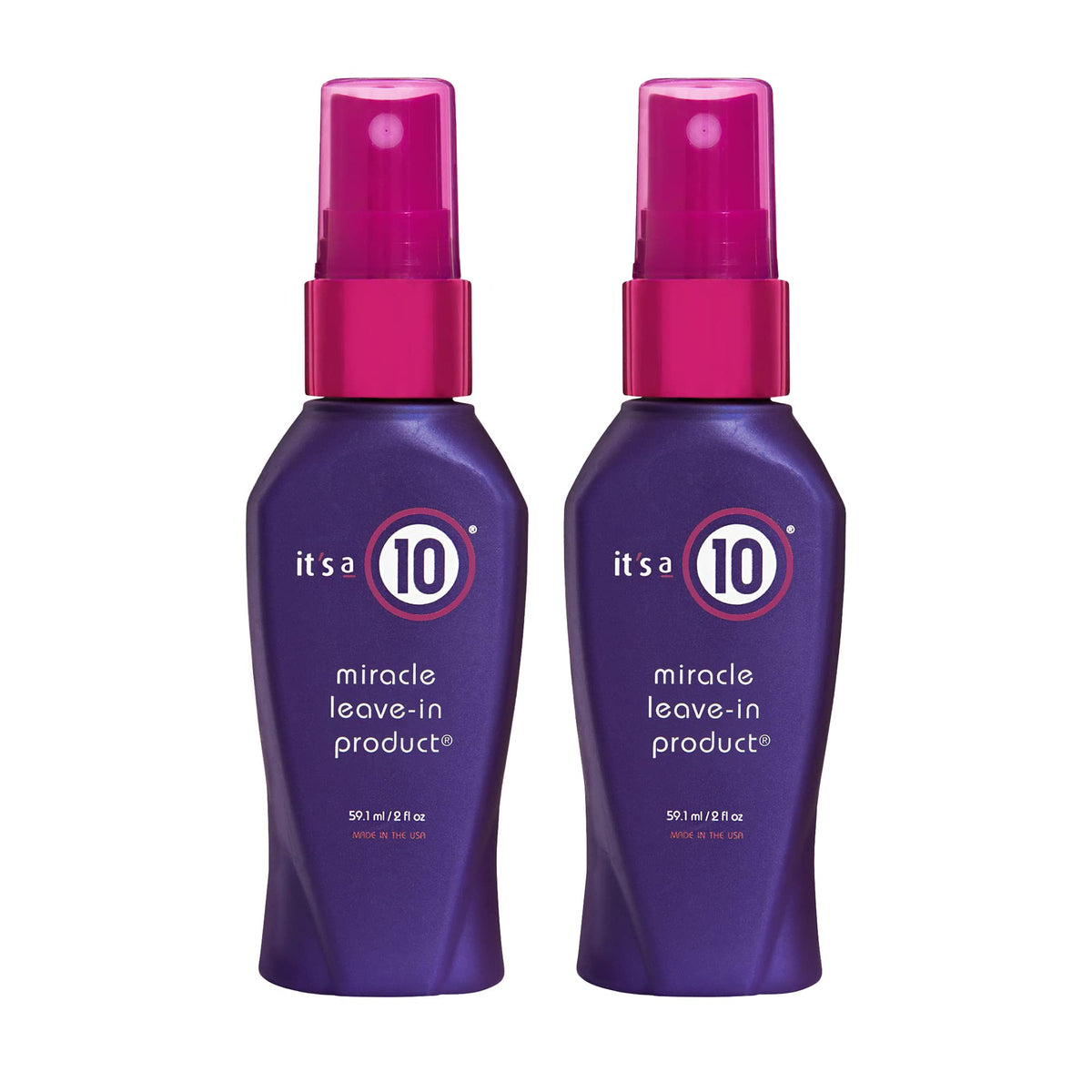 It's a 10 Haircare Miracle Leave-In bottle front view for detangling and styling
