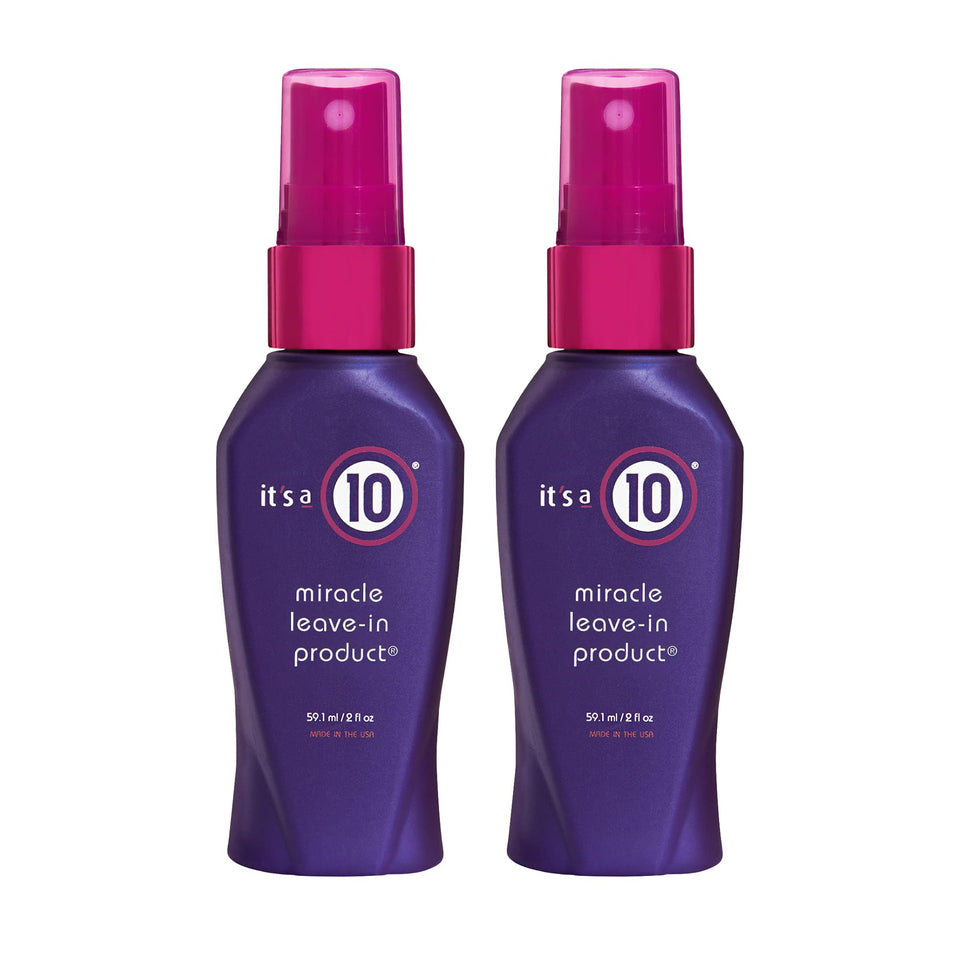 It's a 10 Haircare Miracle Leave-In bottle front view for detangling and styling