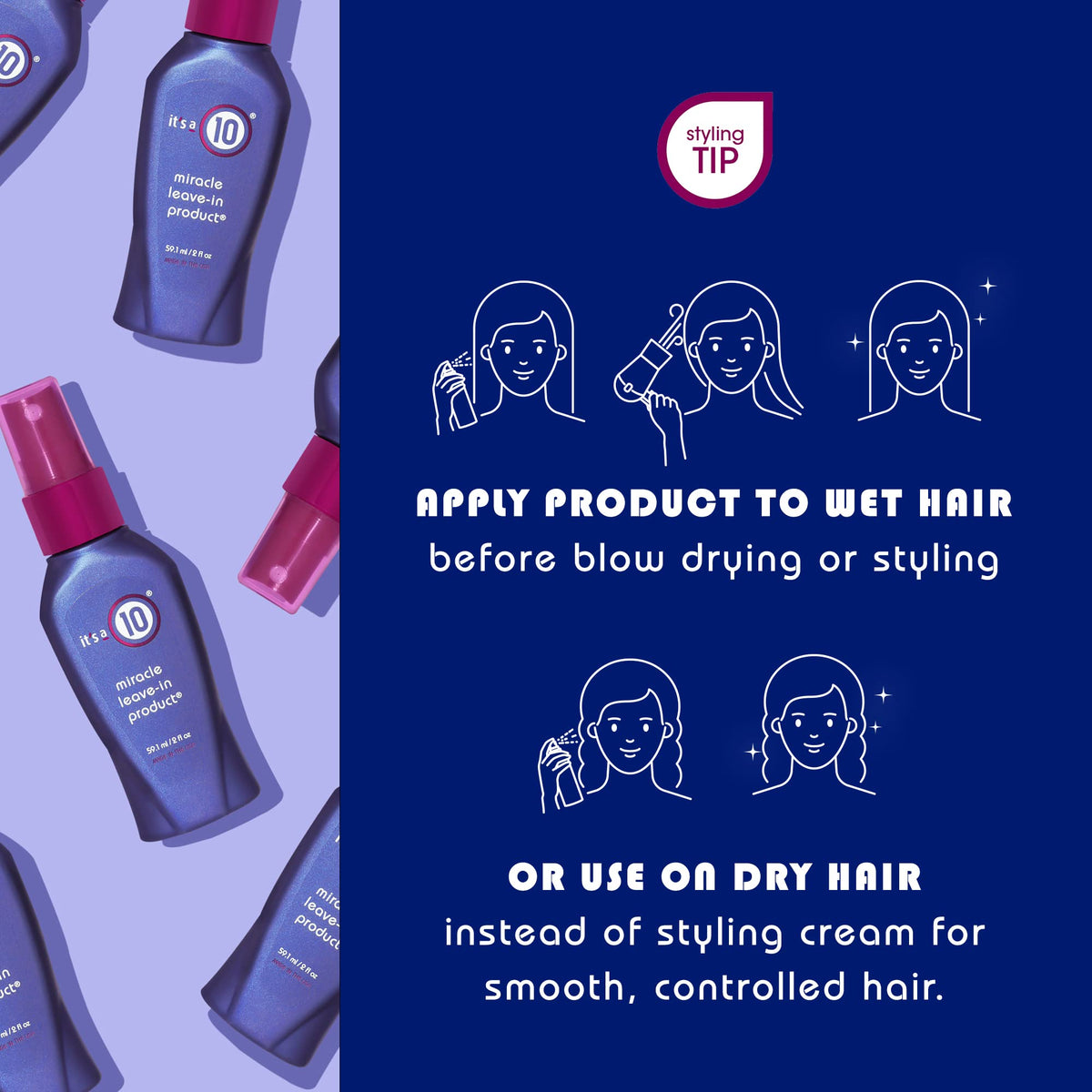 It's a 10 Haircare Miracle Leave-In ingredients close-up showing nourishing components