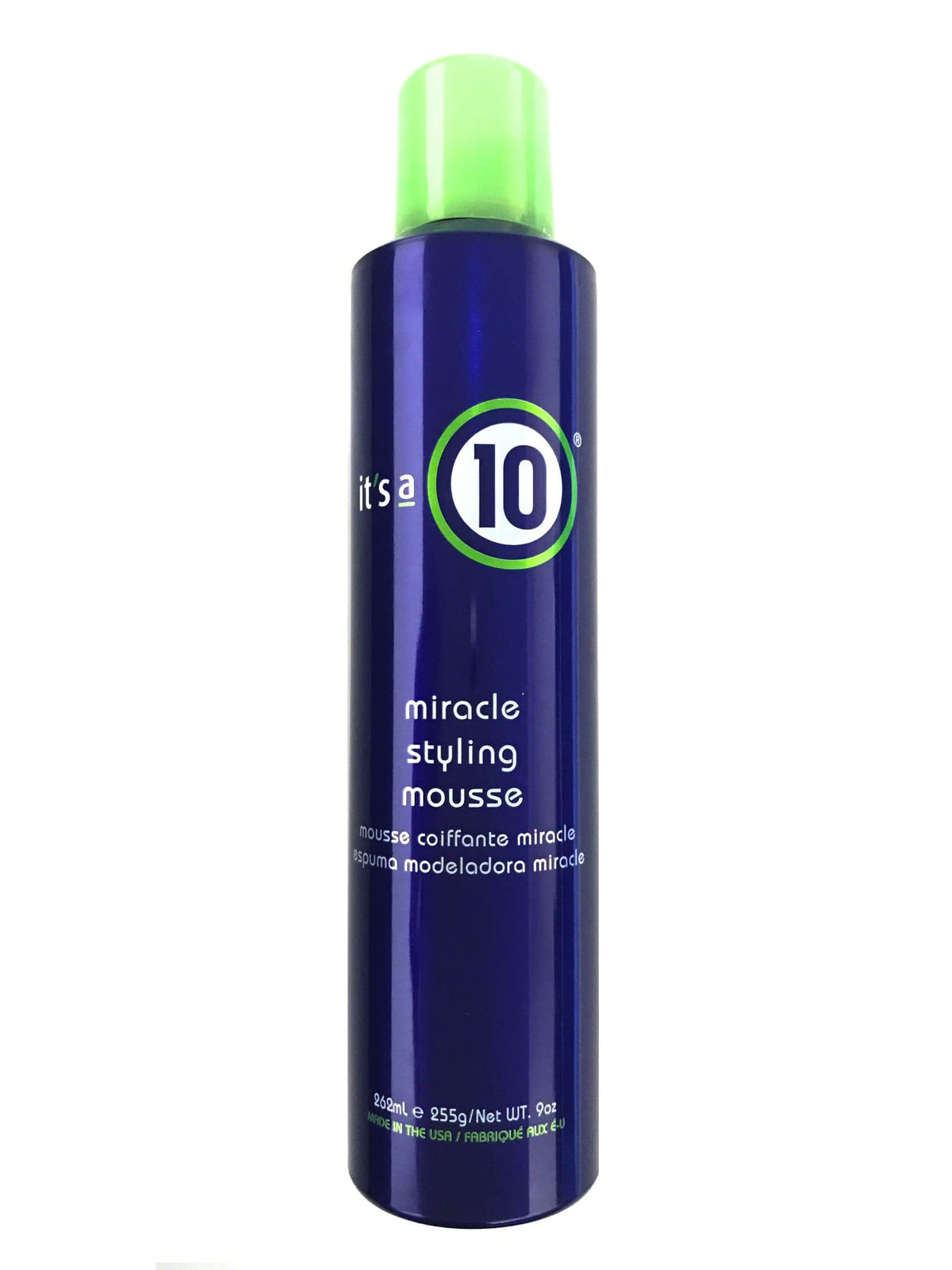 It's a 10 Miracle Styling Mousse bottle delivering lightweight hold for short styles.