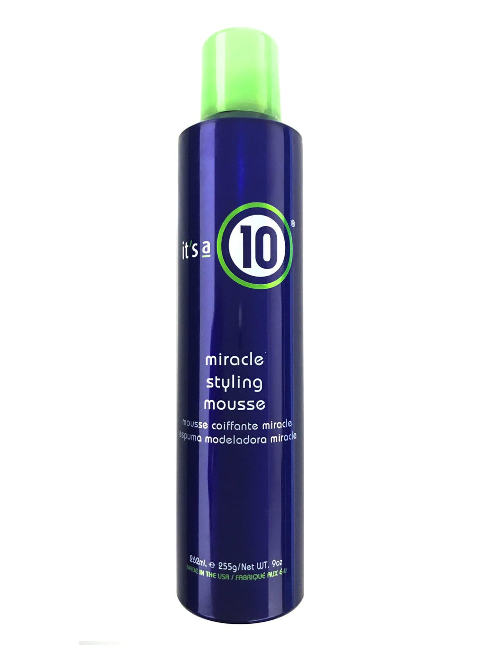 It's a 10 Miracle Styling Mousse bottle delivering lightweight hold for short styles.
