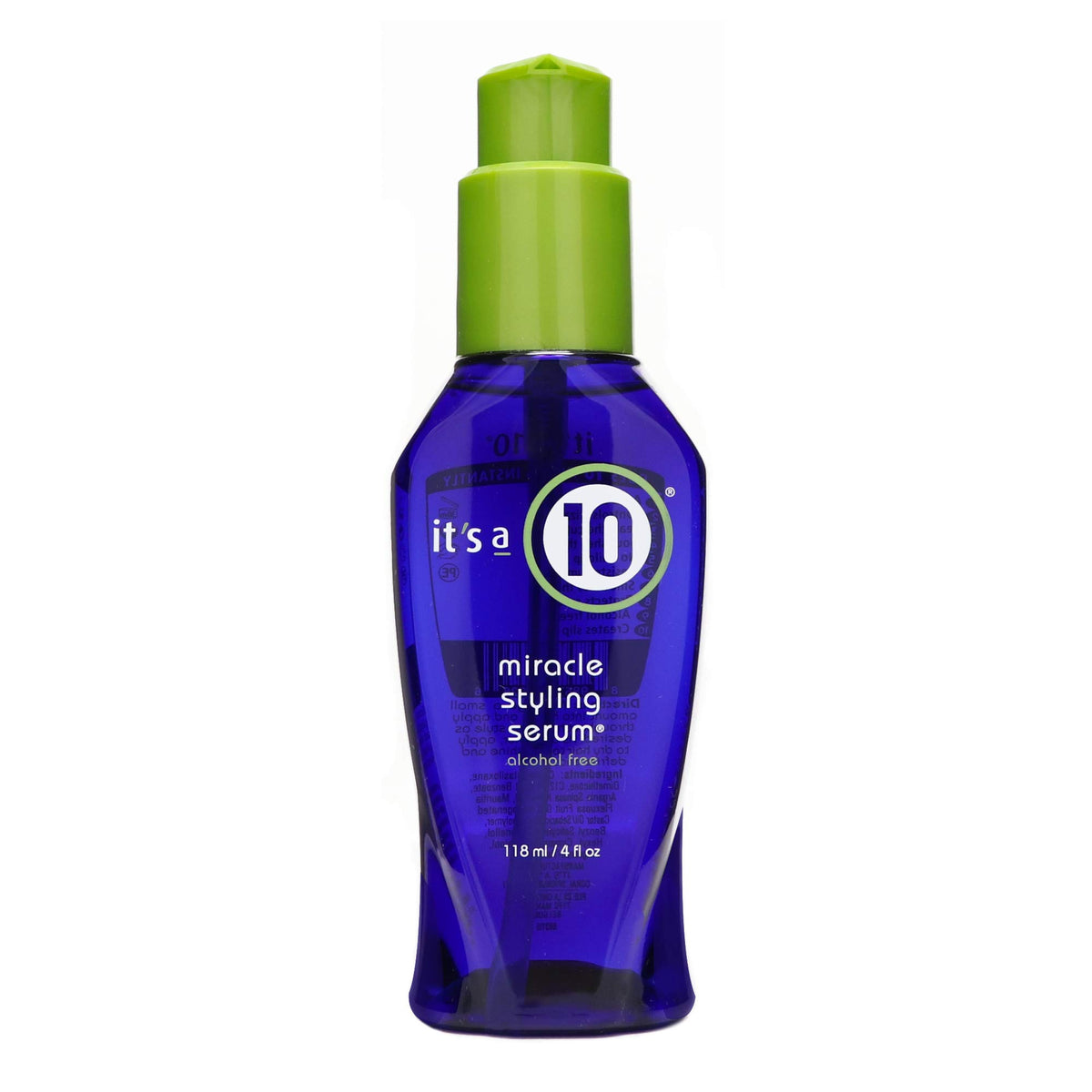 Its A 10 Miracle Styling Serum bottle close-up highlighting frizz control and shine