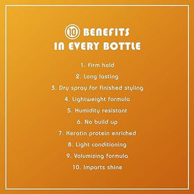 It's A 10 Miracle Super Hold Keratin Spray finishing mist adds shine and smoothness.
