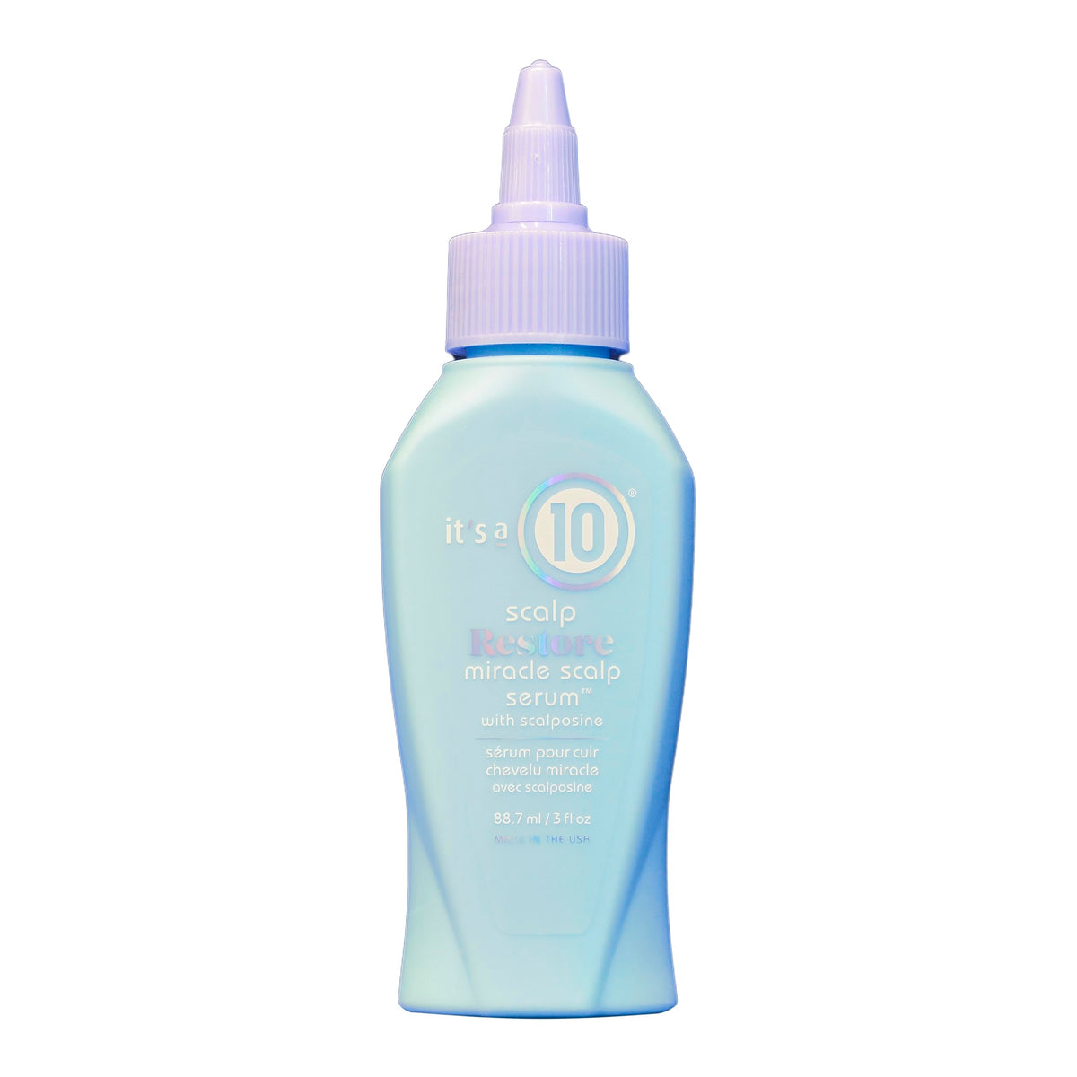 It's a 10 Scalp Restore Miracle Serum bottle, color-safe and scalp-soothing.