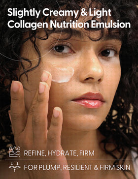 Its Skin Collagen Nutrition Emulsion page highlights marine collagen as a nourishing ingredient.