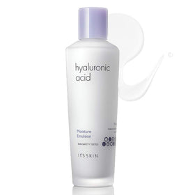 It'S SKIN Hyaluronic Acid Moisture Emulsion bottle pump delivers deep hydration for dry skin.