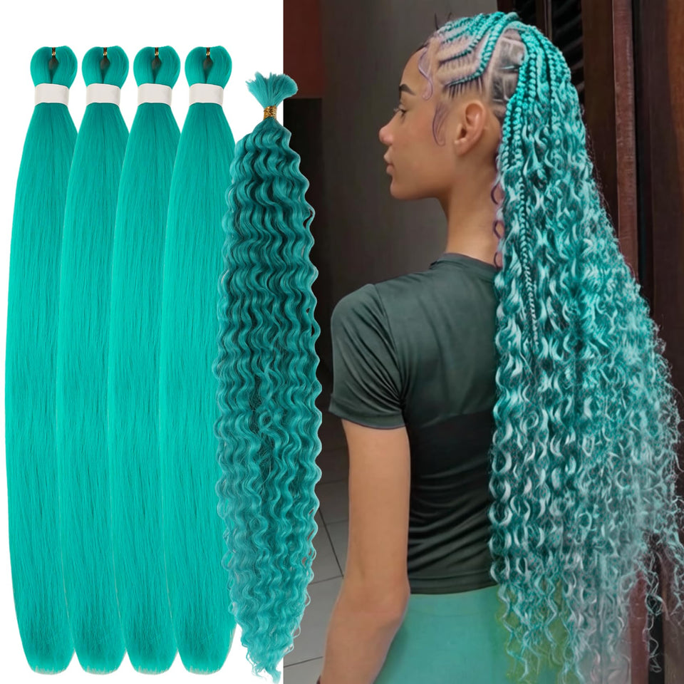 ITSBRAIDS Teal Bohemian braiding hair for vibrant, low-maintenance protective styles