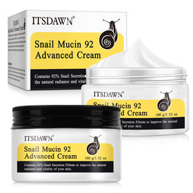 ITSDAWN Snail Mucin 92% Face Cream 100g pack bottle delivers deep hydration for dry skin.