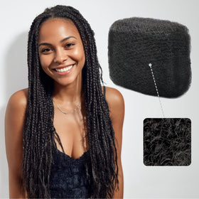 IUC Afro Kinkys bulk bundle 16-inch natural black, ready for braids and twists.