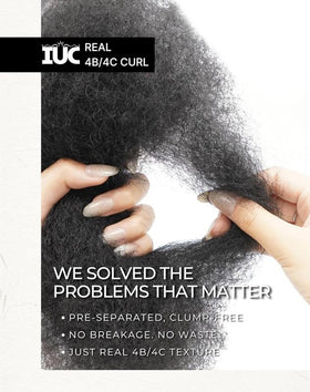 IUC Afro Kinkys bundle in twist-ready strands highlights lightweight, comfortable wear.