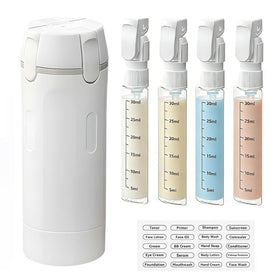 IULWJPU four-in-one travel dispenser bottle pour for organized toiletries on the go