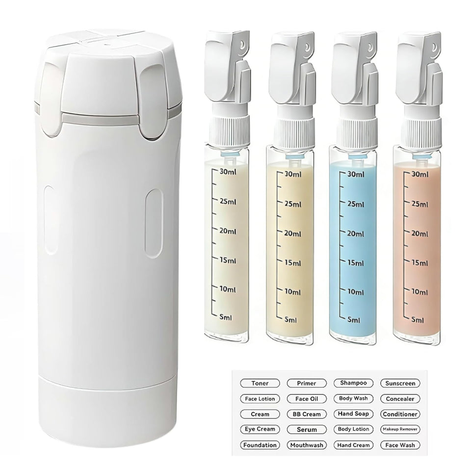 IULWJPU four-in-one travel dispenser bottle pour for organized toiletries on the go