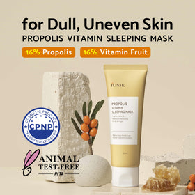 IUNIK Propolis Vitamin Sleeping Mask gel-cream texture ready for absorption.