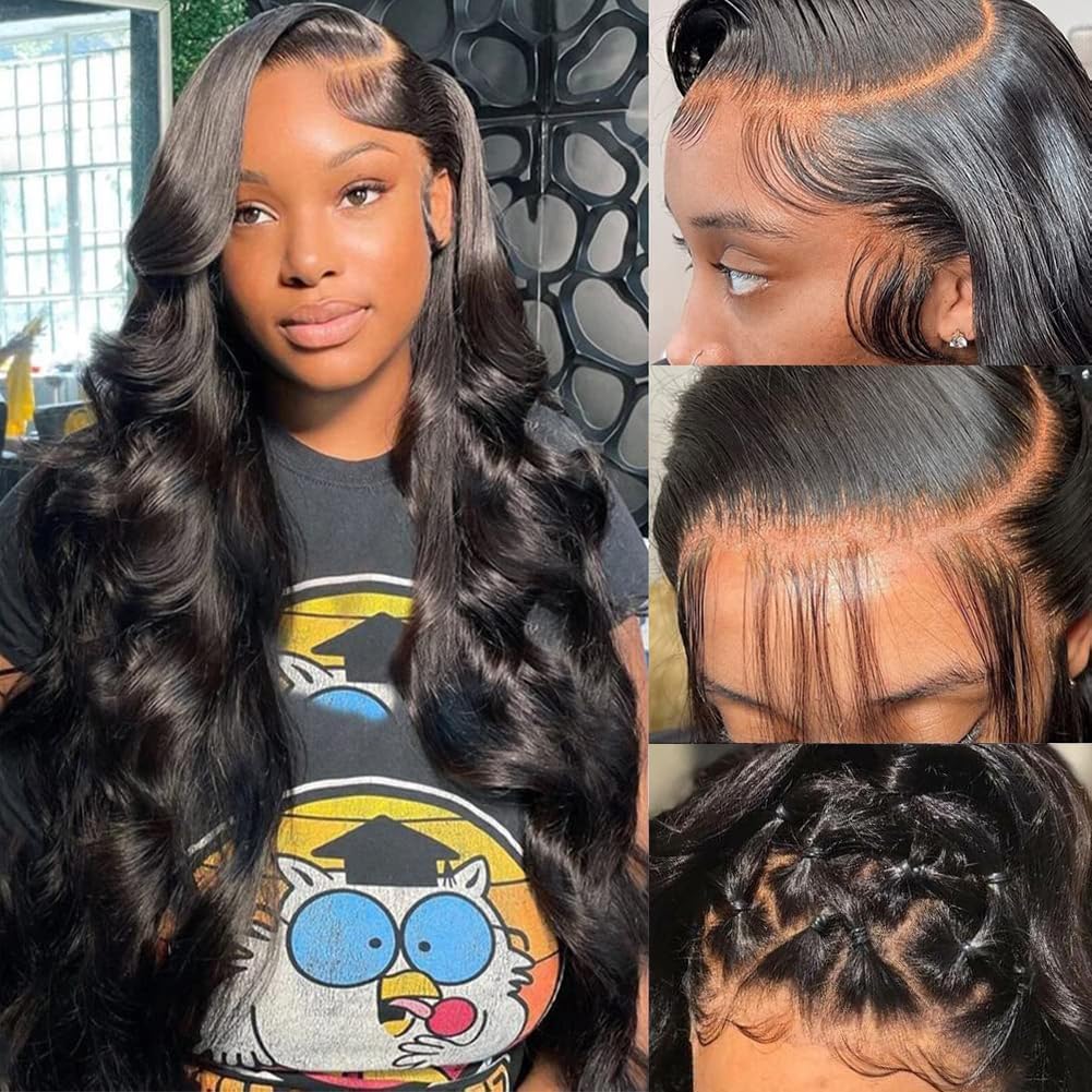 IUPin 13x6 HD lace front wig in body wave, 28 inch, full and natural-looking