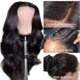 IUPin 4x4 lace closure pre-plucked with bleached knots for seamless parting