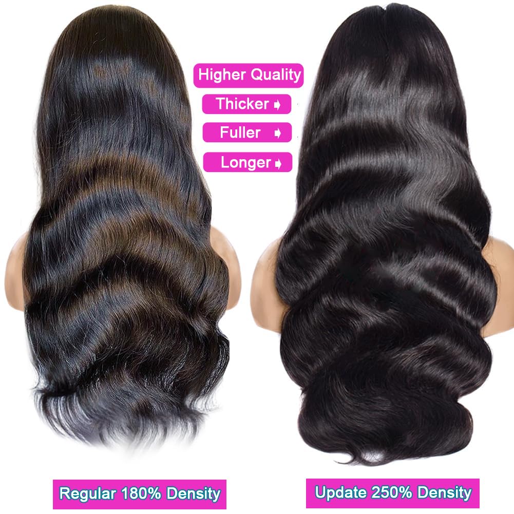 IUPin middle part body wave lace front wig for versatile styling