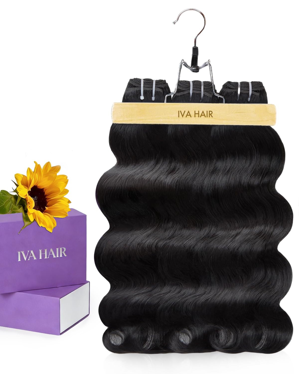 IVA 16A Body Wave bundles 20-inch closeup weft for durable, tangle-free wear.