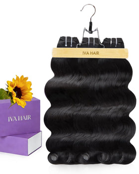 IVA 16A Body Wave bundles 20-inch closeup weft for durable, tangle-free wear.