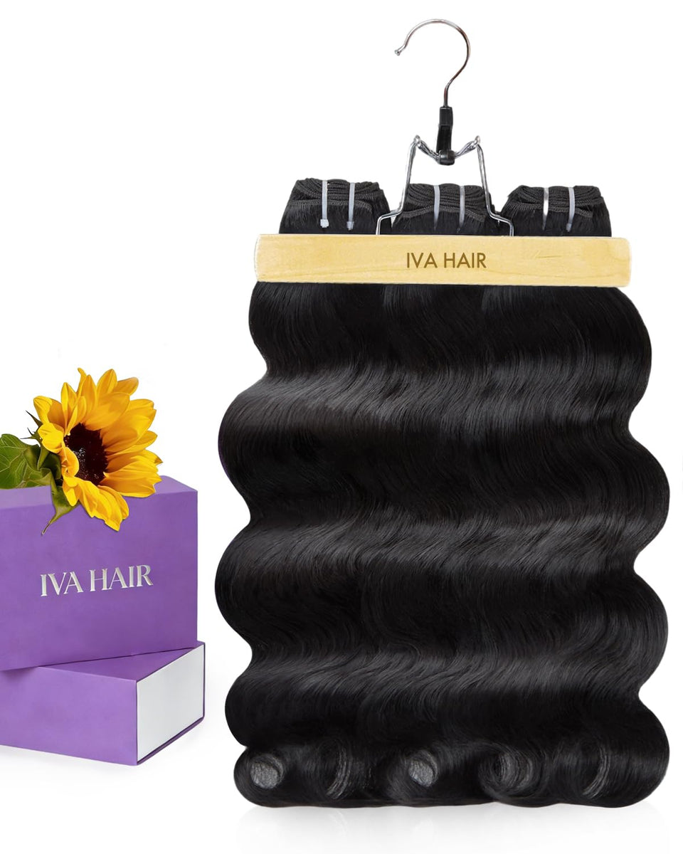 IVA 16A Body Wave bundles 20-inch closeup weft for durable, tangle-free wear.