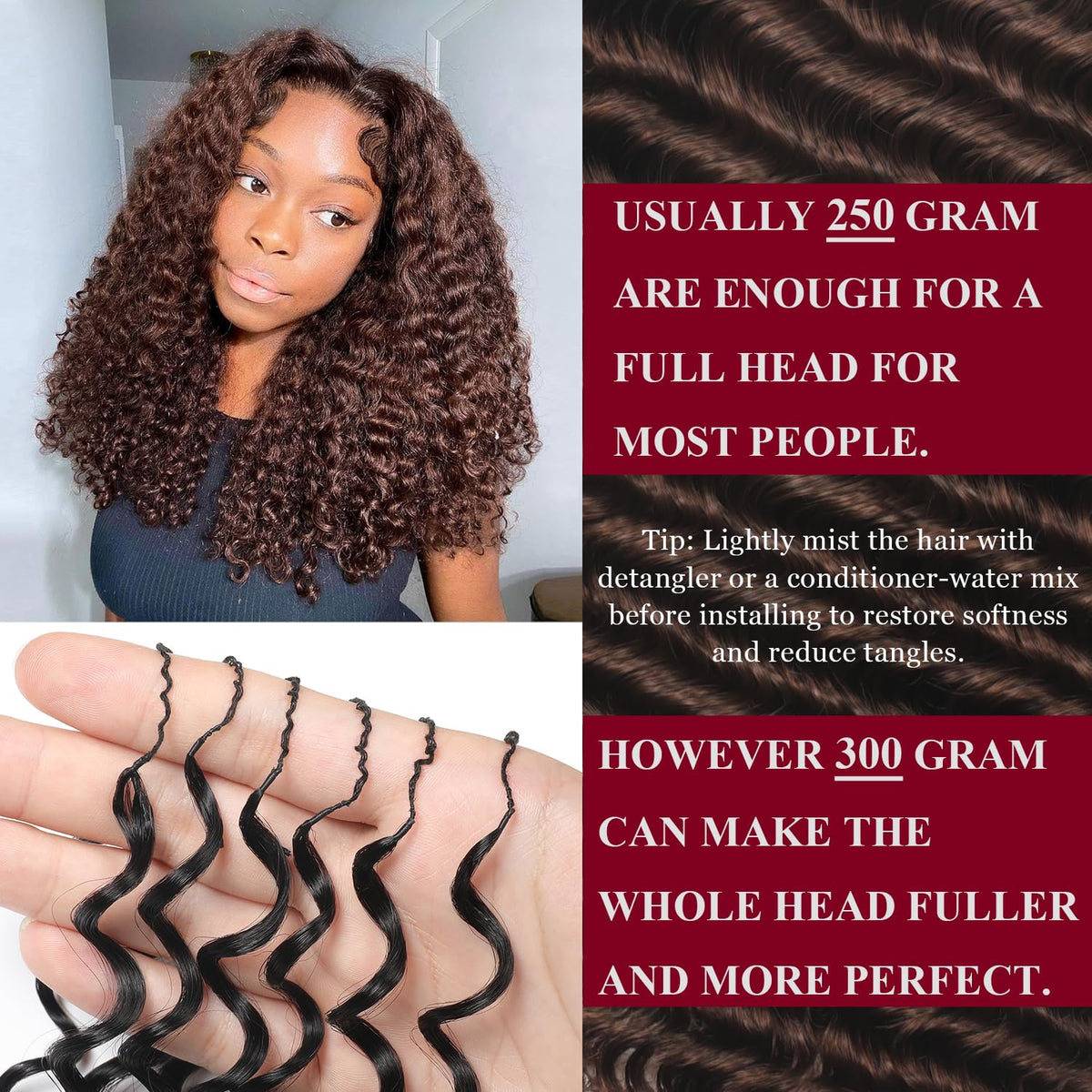 Virgin IVCoco Deep Wave hair ready to curl, straighten, or style