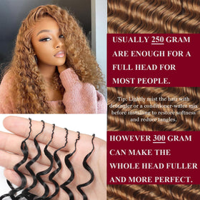 IVCoco honey blonde deep wave crochet 18in detail highlights color and fullness.