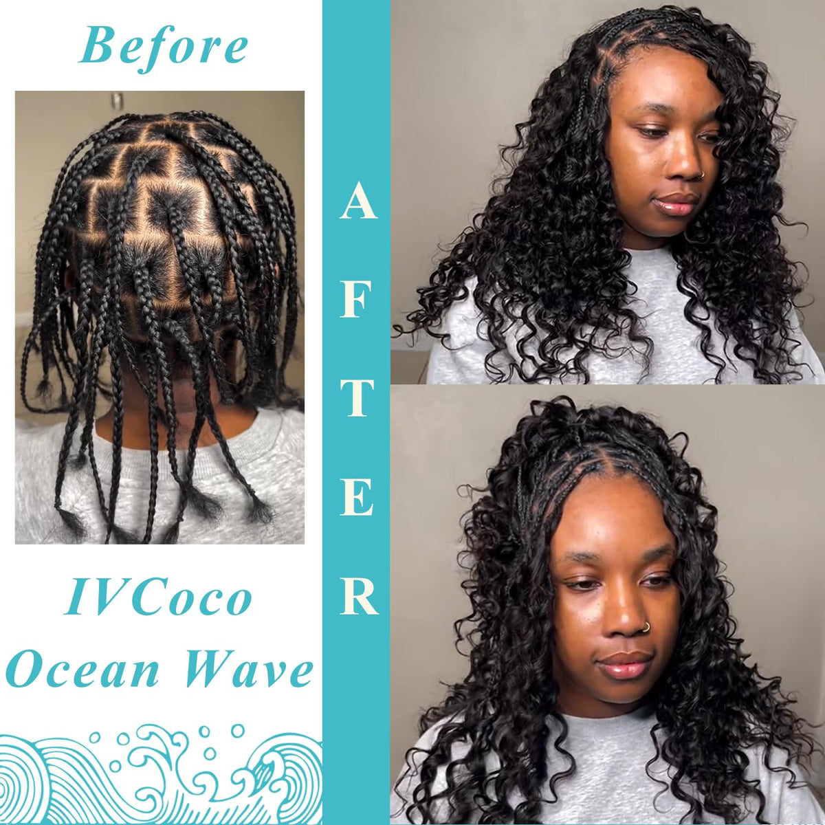 IVCoco virgin ocean wave hair texture suitable for heat styling