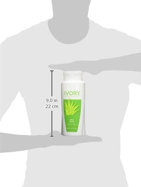 Ivory Aloe Body Wash dye-free formula shown in a simple, gentle skincare solution.