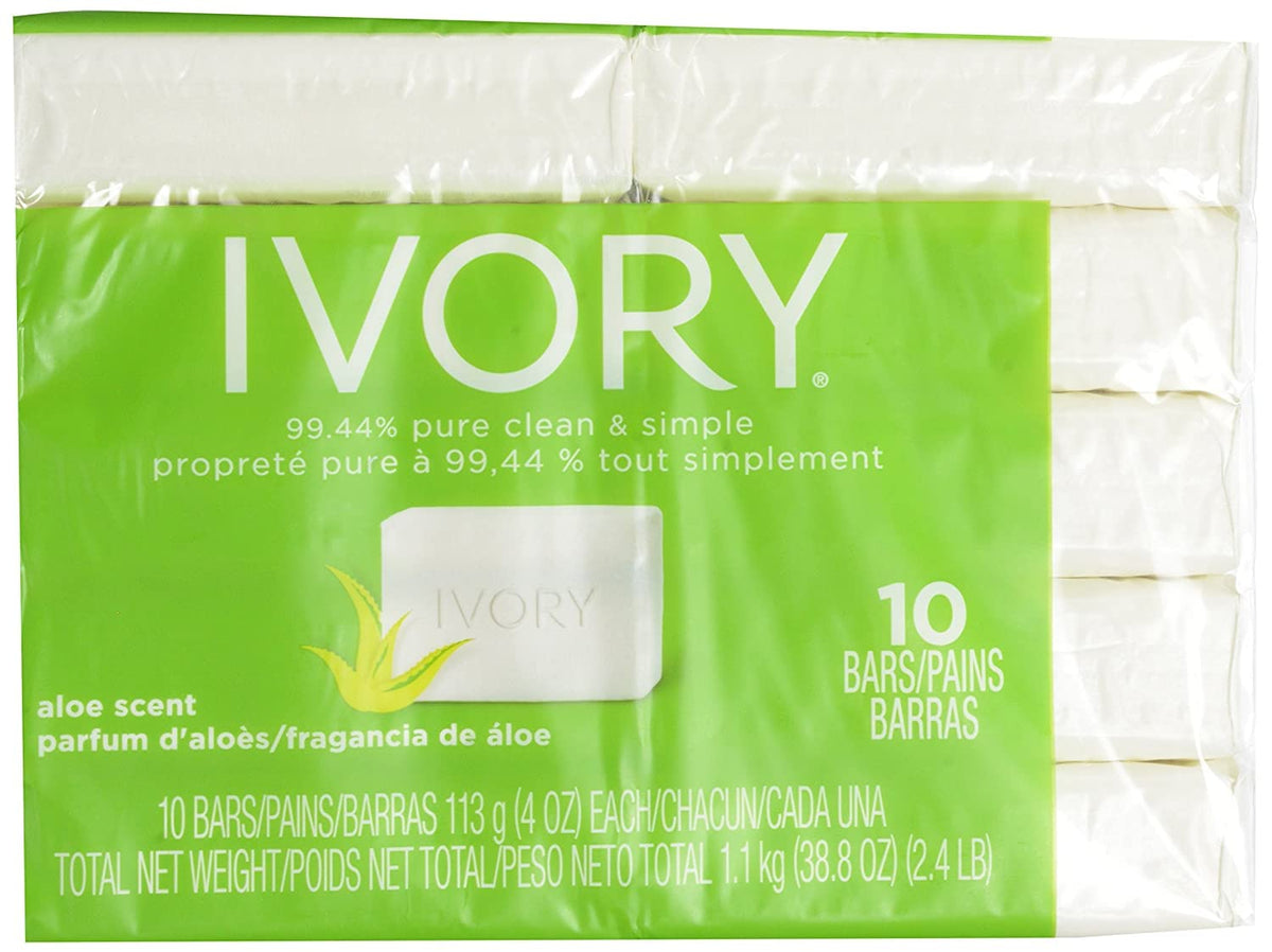 Ivory Aloe Bar Soap under water demonstrates smooth, everyday lather.