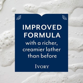 Ivory Body Wash Original lather suggesting gentle cleansing and family-friendly care