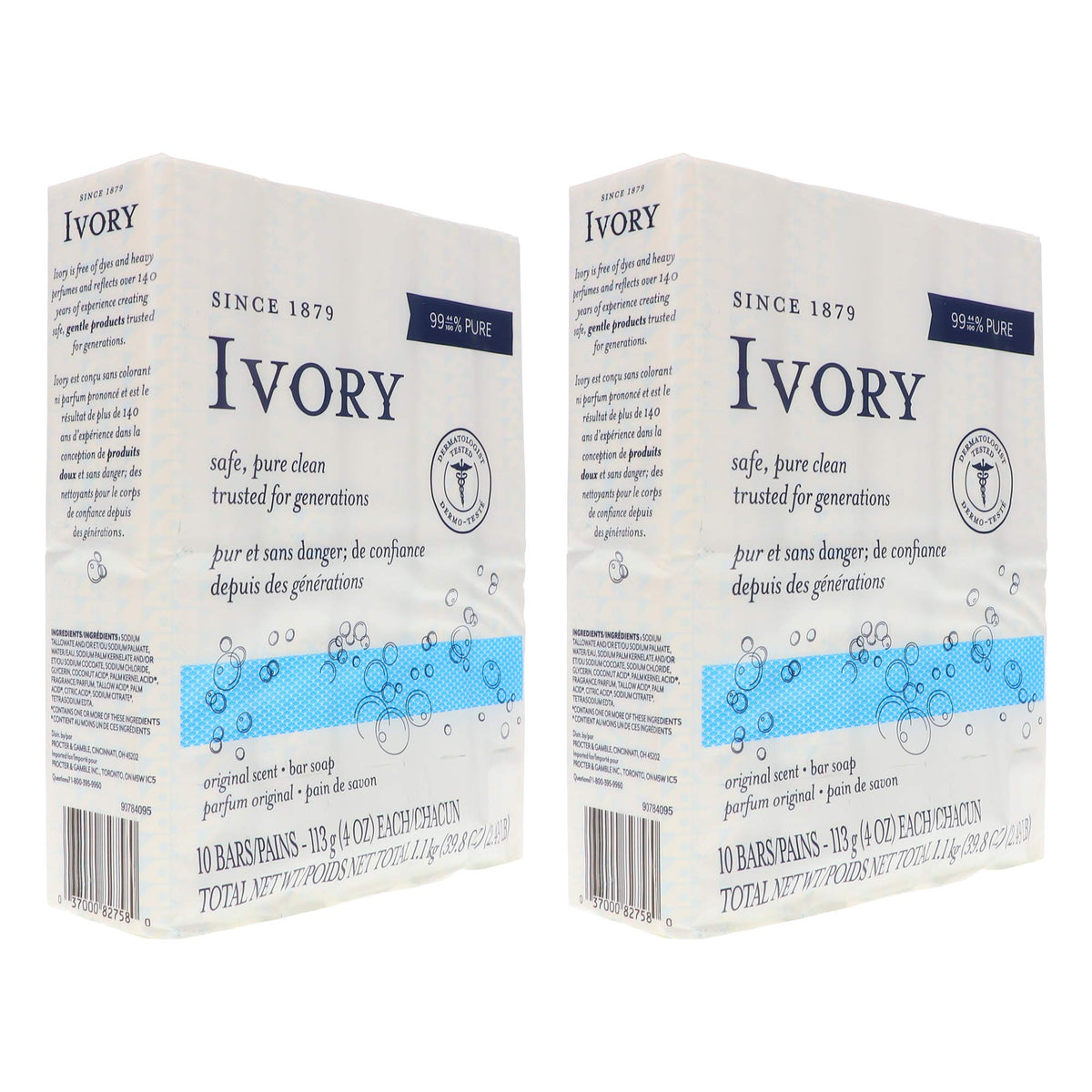 Place Ivory Original bar soap in bathroom for everyday use.