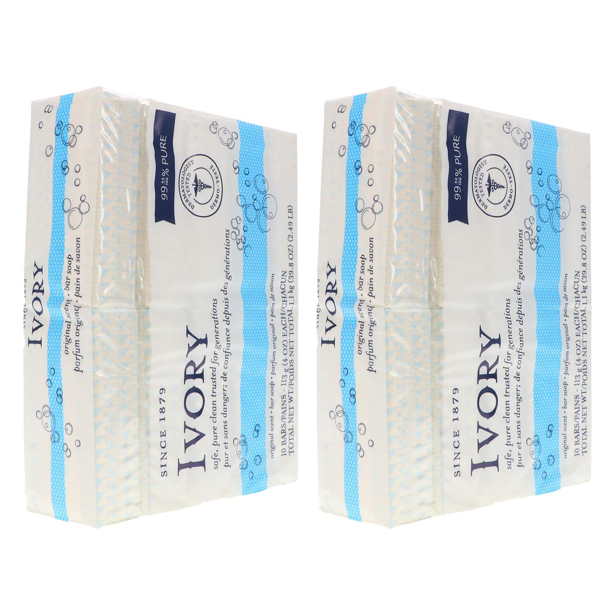 Side view of Ivory Original bar soap showing compact design.