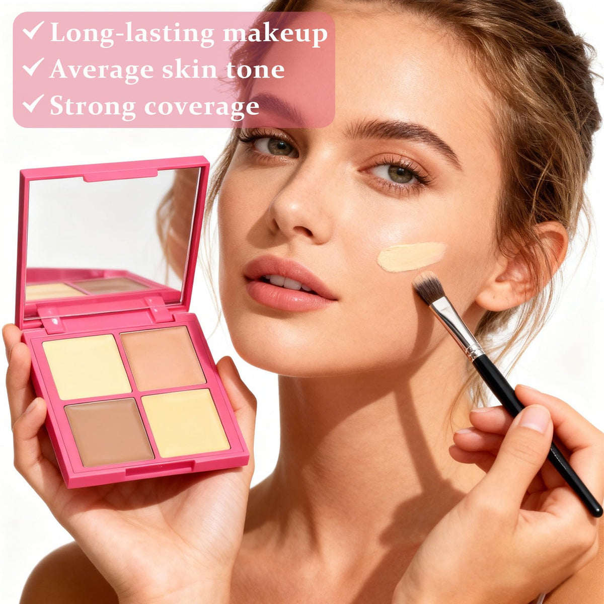 IWAWA Concealer long-wear test demonstrating waterproof, sweatproof performance