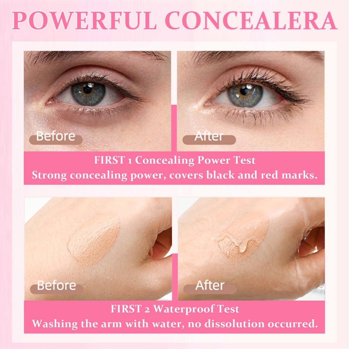 IWAWA Concealer under-eye close-up showing brightening and dark circle coverage
