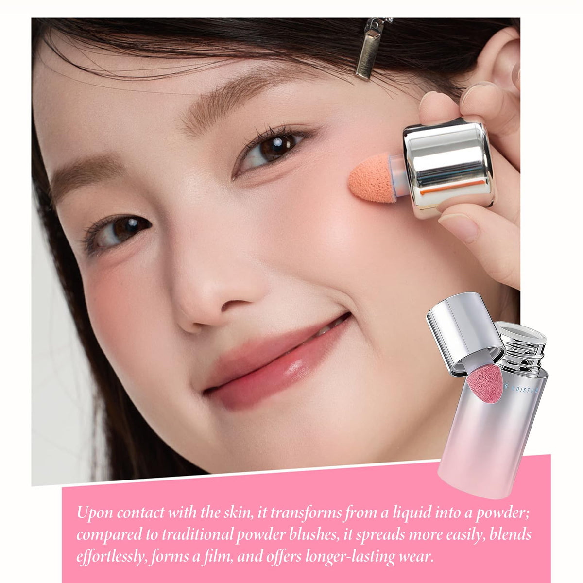 IWAWA Liquid Blush travel-friendly bottle with flow-control for effortless layering