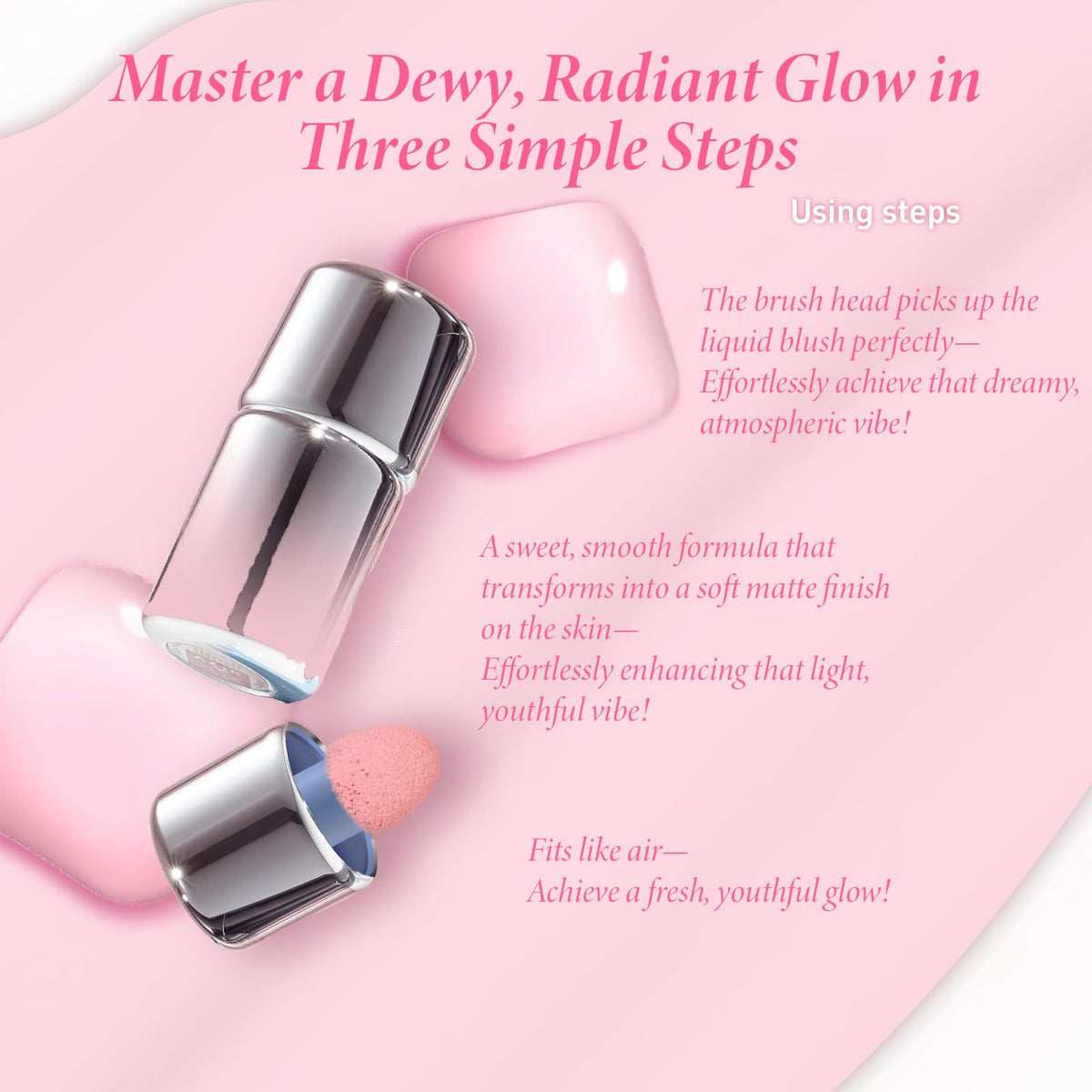 IWAWA Liquid Blush compact and portable design ideal for on-the-go touch-ups