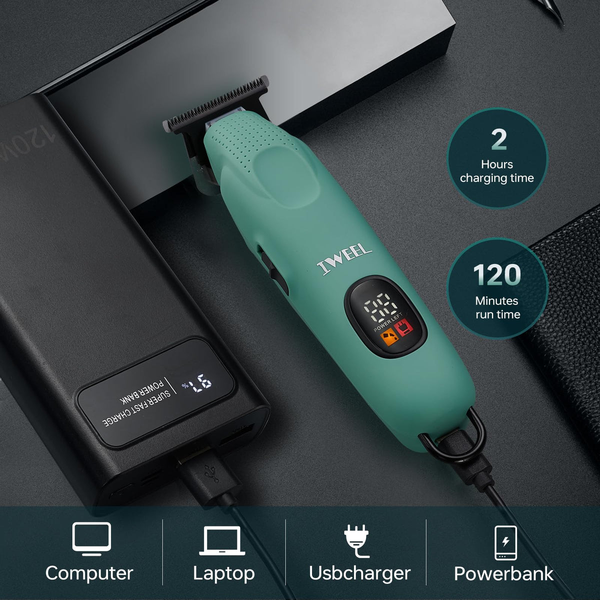 IWEEL cordless rechargeable beard trimmer for travel use