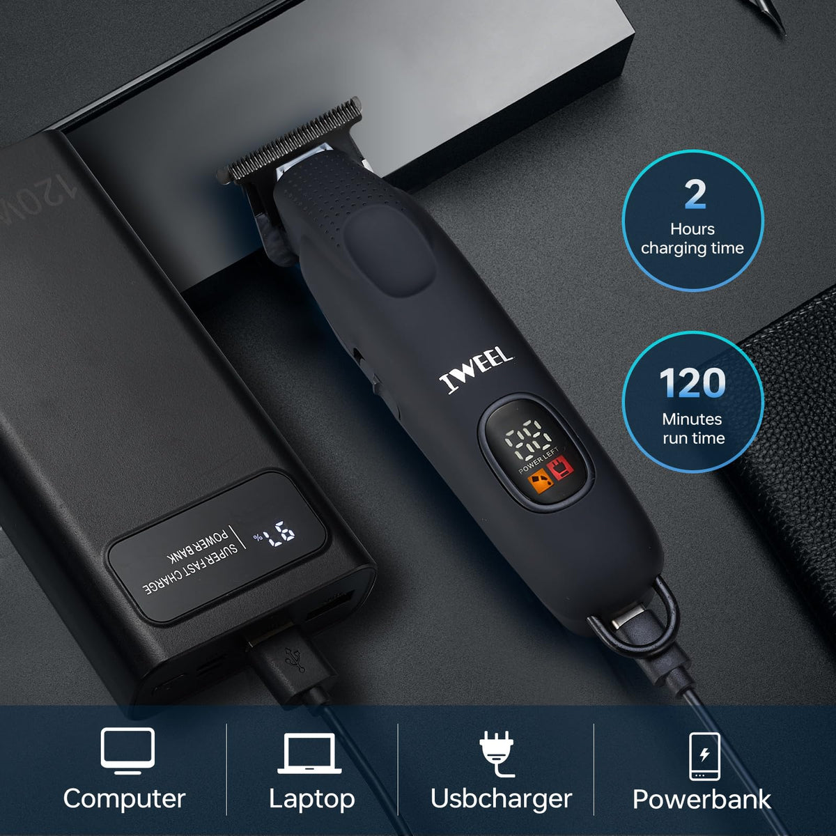 IWEEL trimmer is travel-friendly with cordless design for on-the-go grooming