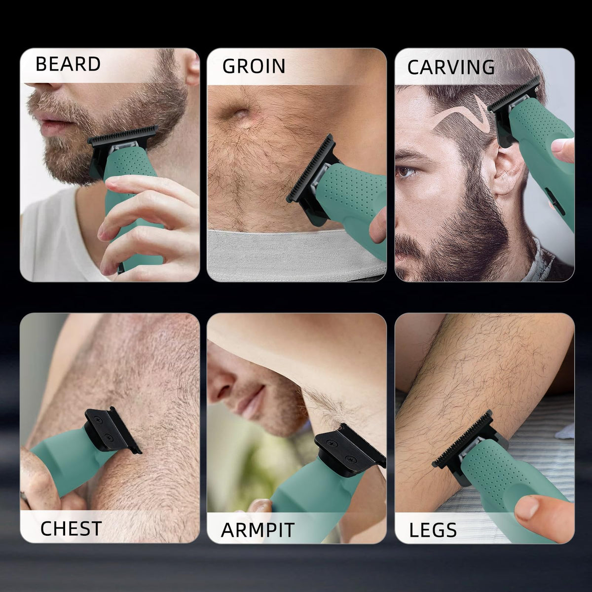 IWEEL beard trimmer with 12 guard combs for versatile lengths