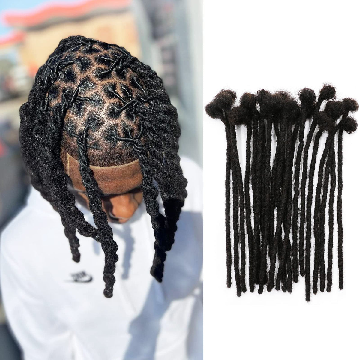 IXIMII dreadlock extensions in 8 inches with 20 strands for versatile styling