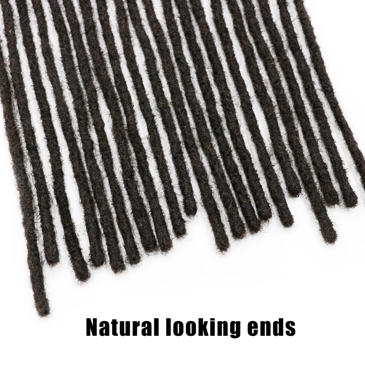 IXIMII eight-inch dreadlocks laid out for full-length viewing