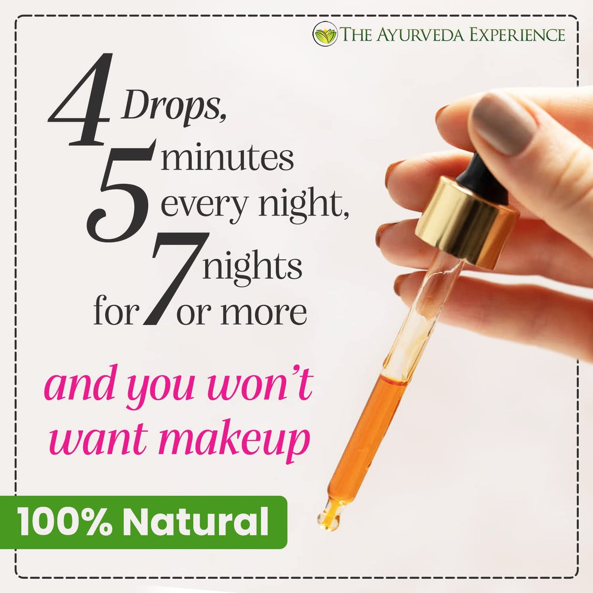 Iyura Manjish Glow Elixir drops-application shows quick absorption and lightweight hydration.