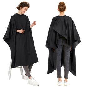 Izzycka barber cape oversized 64x56 inches provides full coverage for clients.