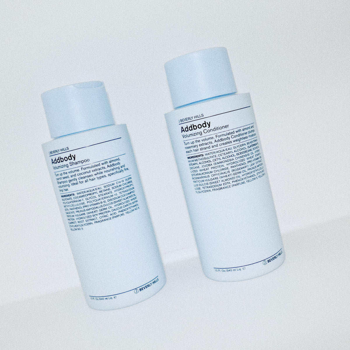 J Beverly Hills Addbody conditioner applied to hair ends for lift.