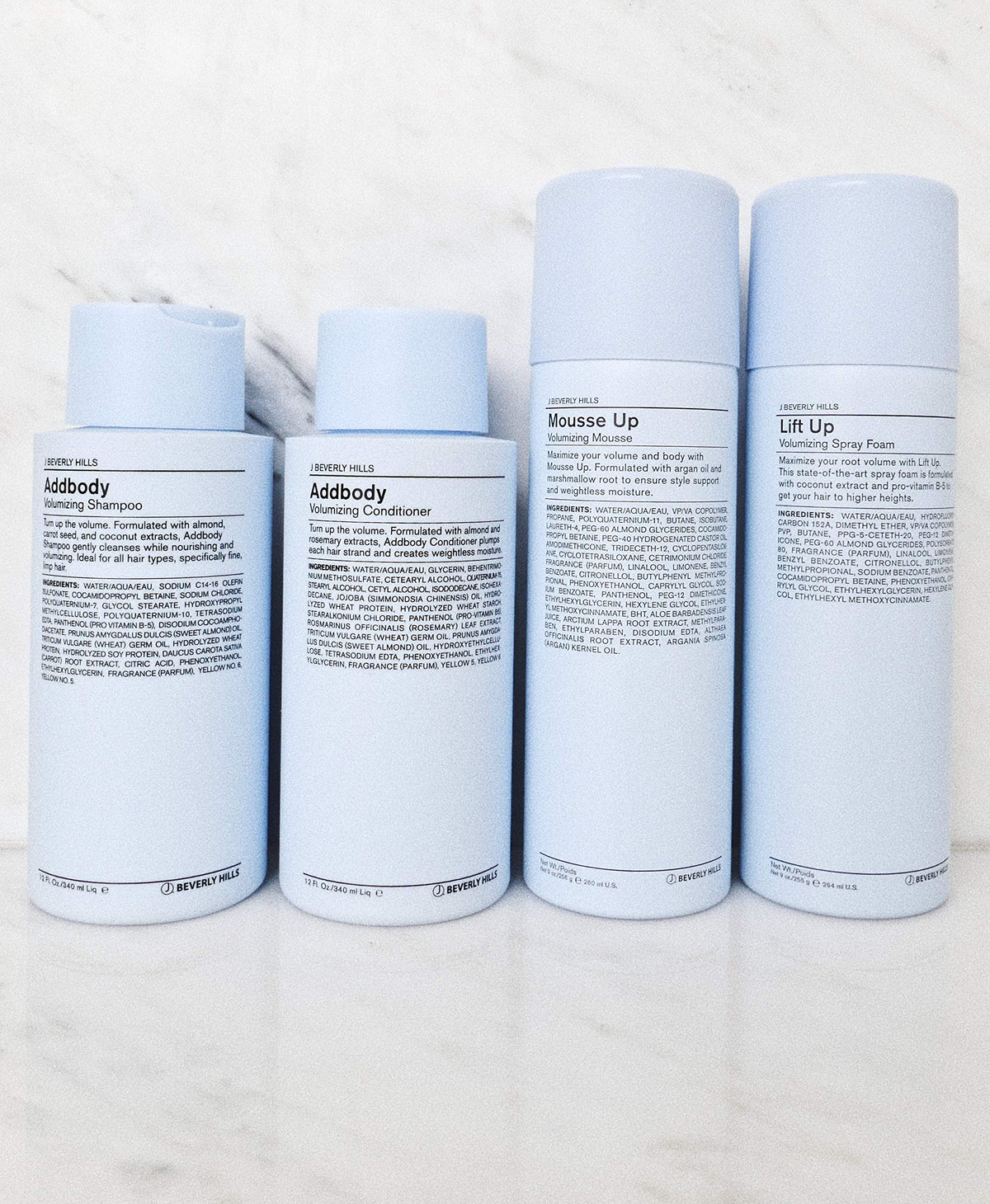 Rosemary and jojoba oils in J Beverly Hills Addbody conditioner.