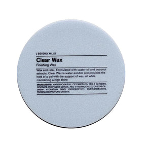 J Beverly Hills Blue Clear Finishing Wax bottle shows flexible hold and shine