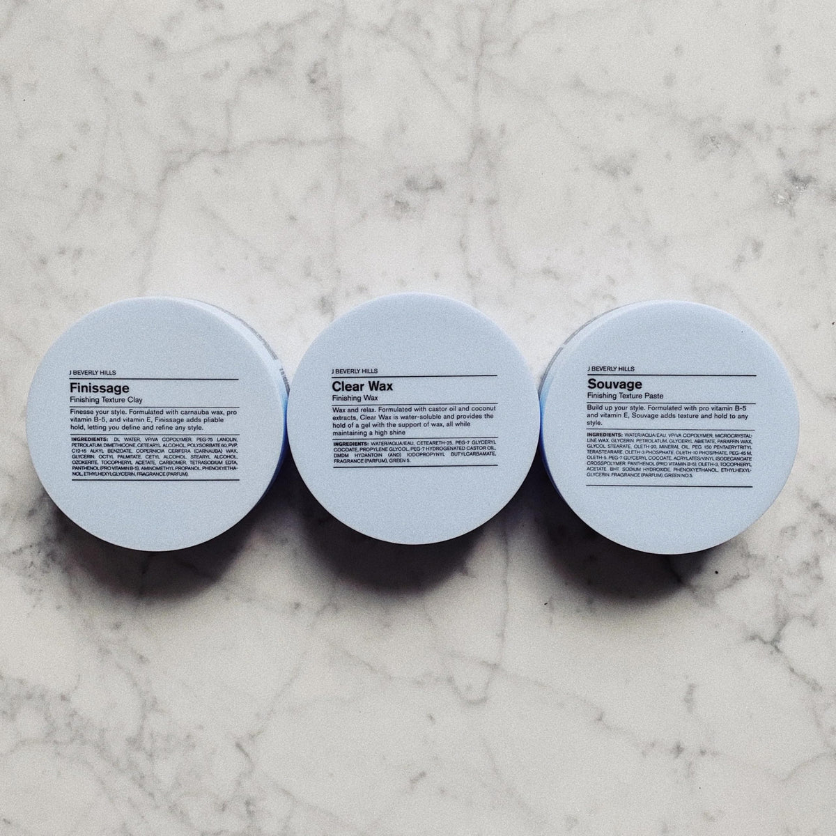 Damp hair application with a small amount of J Beverly Hills wax